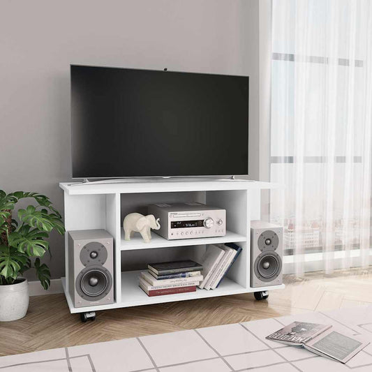 TV Cabinet | White | Engineered Wood | Compact | TV Cabinet | Rectangular