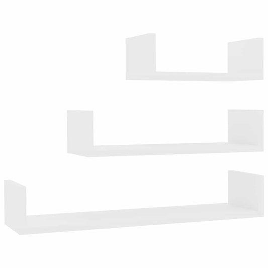 Shelf | Set of 3 | White | Engineered wood | Small, medium, large