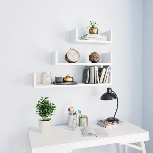 Shelf | Set of 3 | White | Engineered wood | Small, medium, large