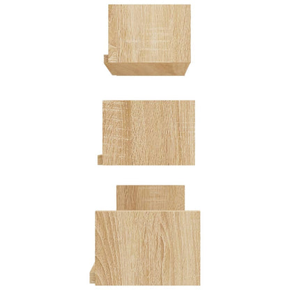 vidaXL Shelf Set of 3 Sonoma oak Engineered wood Small, Medium, Large