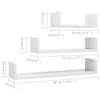 Wall Display Shelf 3 pcs High Gloss White Engineered Wood