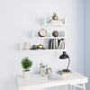 Wall Display Shelf 3 pcs High Gloss White Engineered Wood