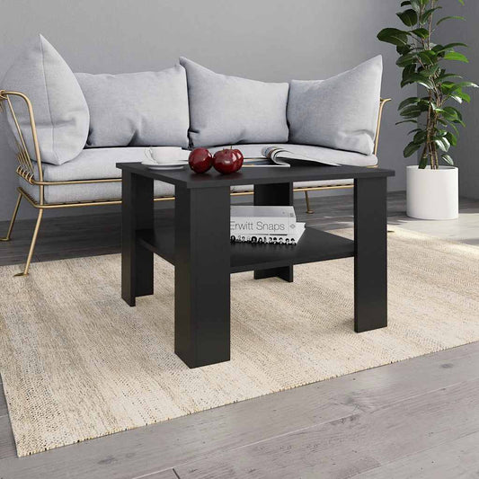 Coffee Table Black 60x60x42 cm Engineered Wood