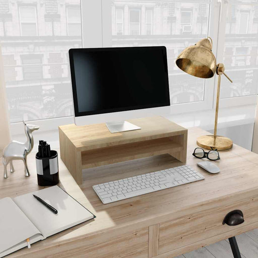 Monitor Stand | Sonoma oak | Engineered wood | Perfect for desktop use