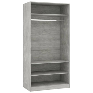 Wardrobe Concrete Grey 100x50x200 cm Engineered Wood