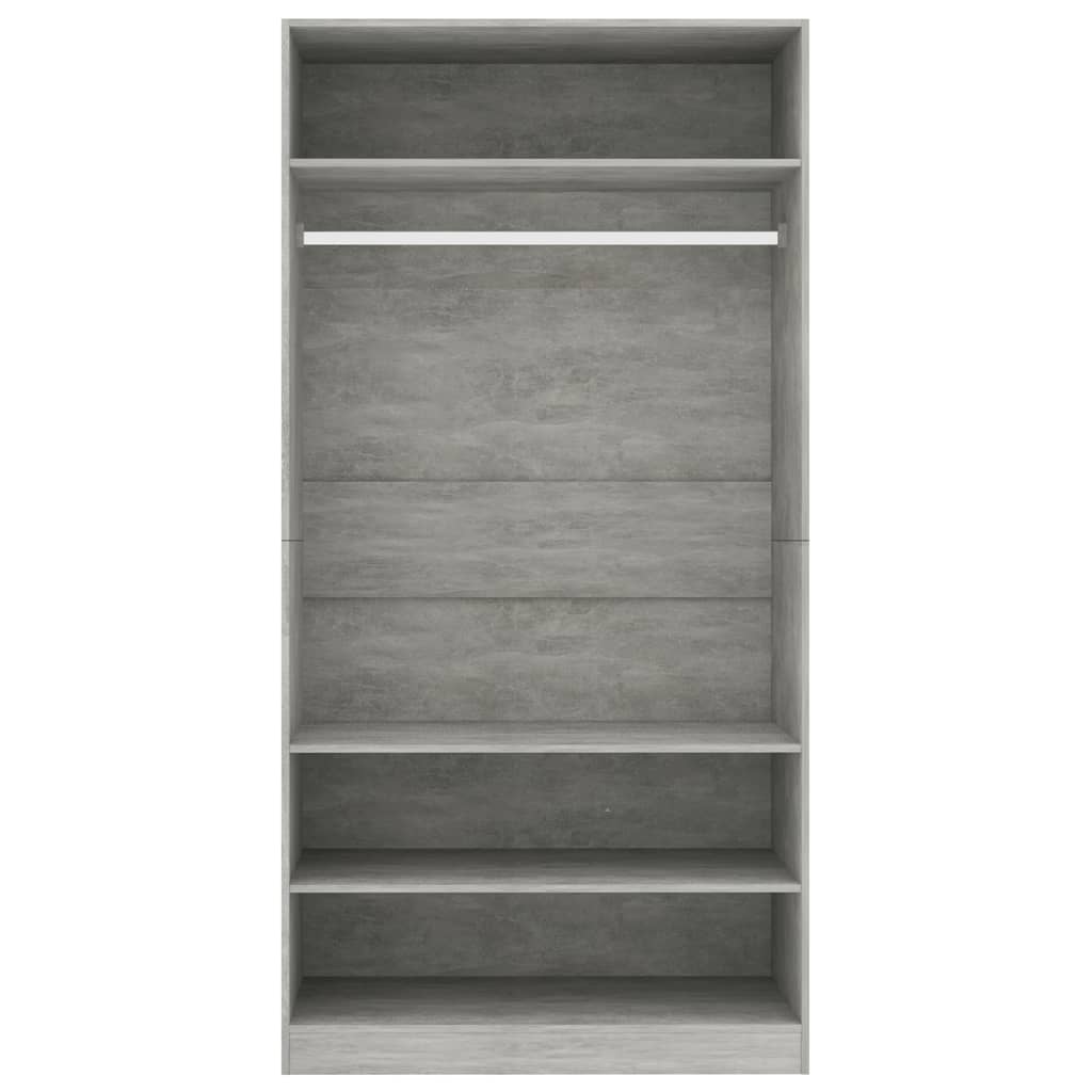 Wardrobe Concrete Grey 100x50x200 cm Engineered Wood