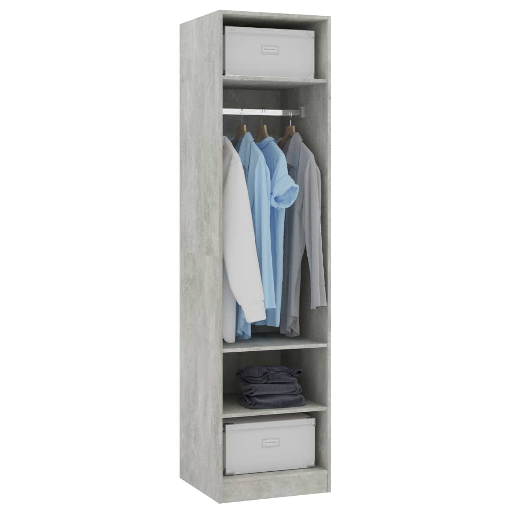 Wardrobe Concrete Grey 50x50x200 cm Engineered Wood