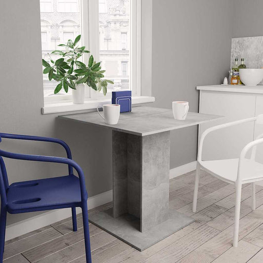 Dining Table | Concrete Grey | Engineered wood | 80 cm | Simple Design