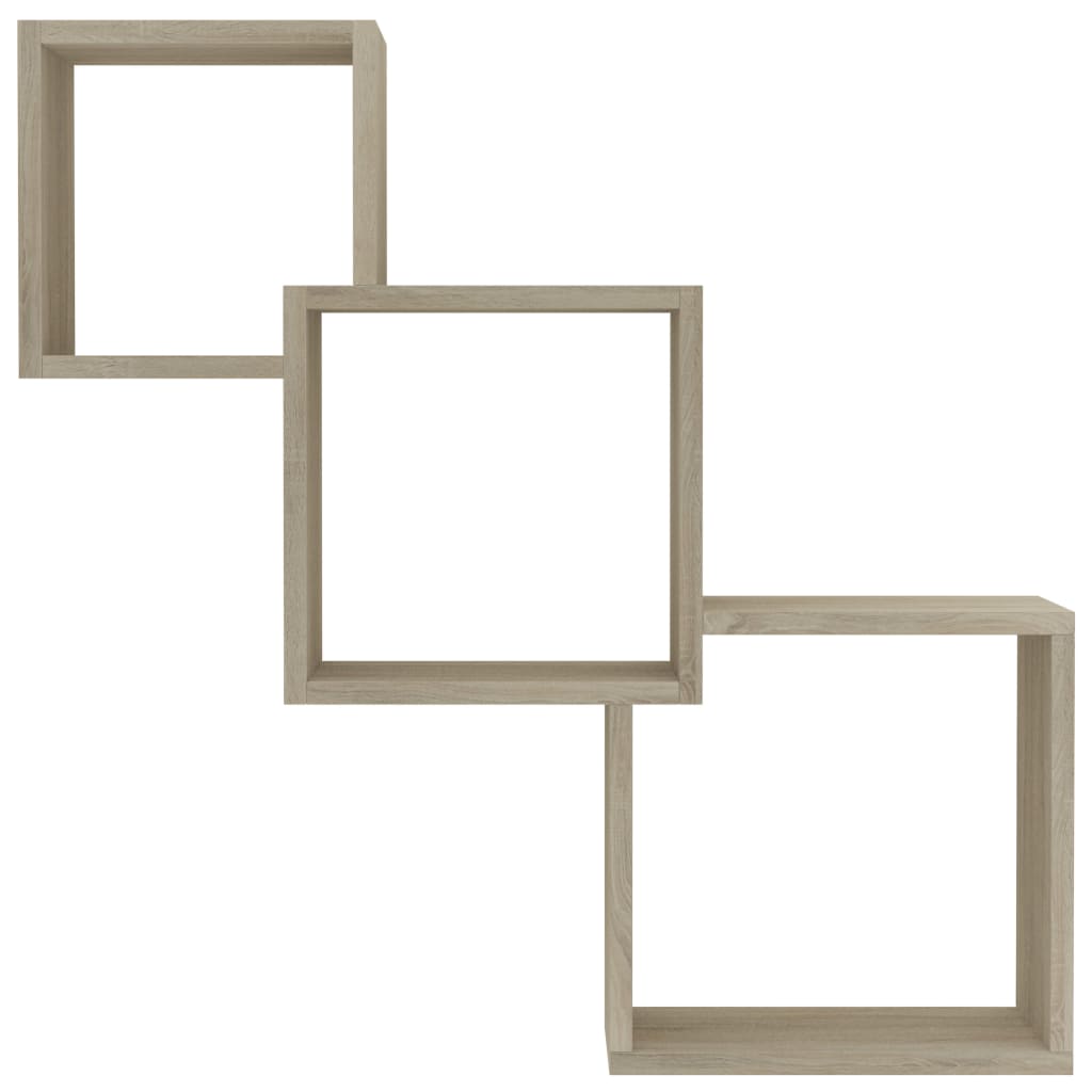 Cube Wall Shelf Sonoma Oak 68x15x68 cm Engineered Wood