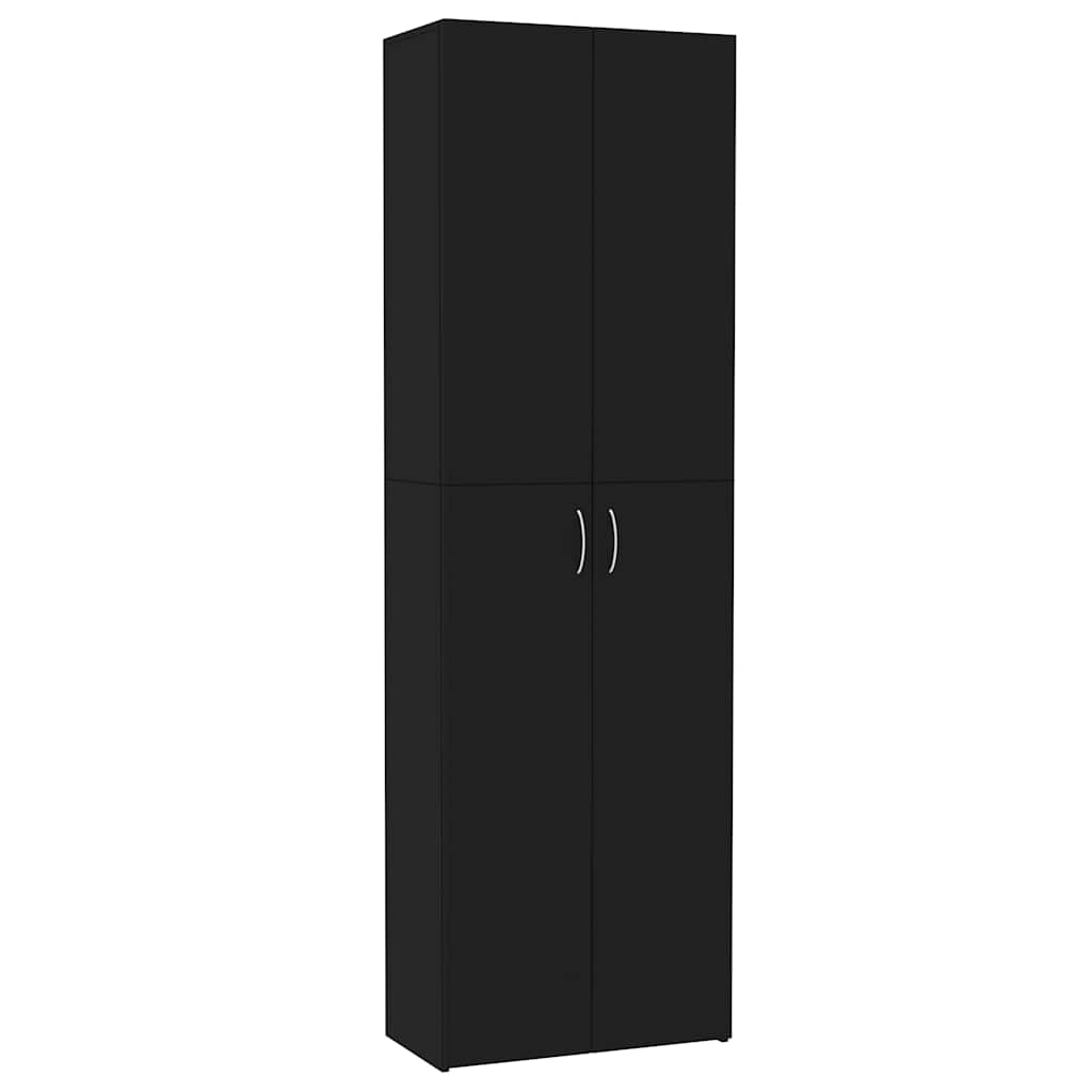 Office Cabinet Black 23.6x12.6x74.8" Engineered Wood