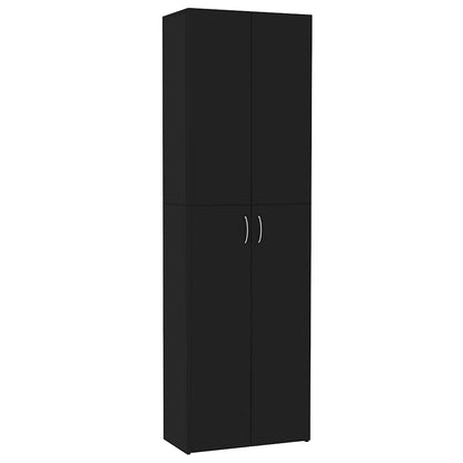 Office Cabinet Black 23.6x12.6x74.8" Engineered Wood