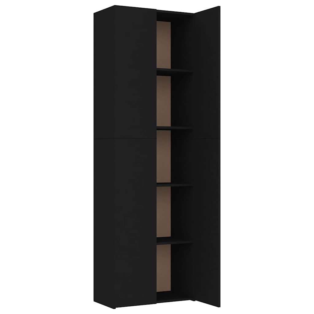 Office Cabinet Black 23.6x12.6x74.8" Engineered Wood