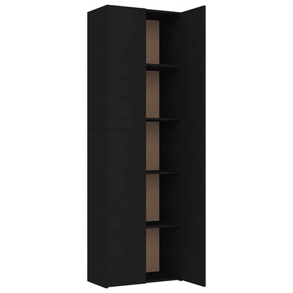 Office Cabinet Black 23.6x12.6x74.8" Engineered Wood