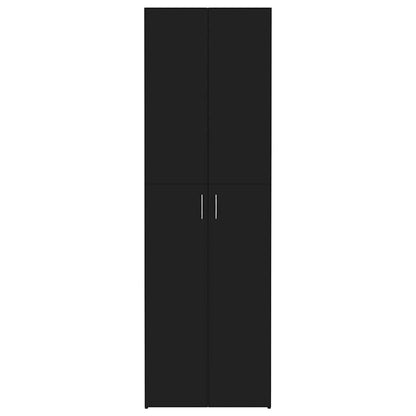 Office Cabinet Black 23.6x12.6x74.8" Engineered Wood