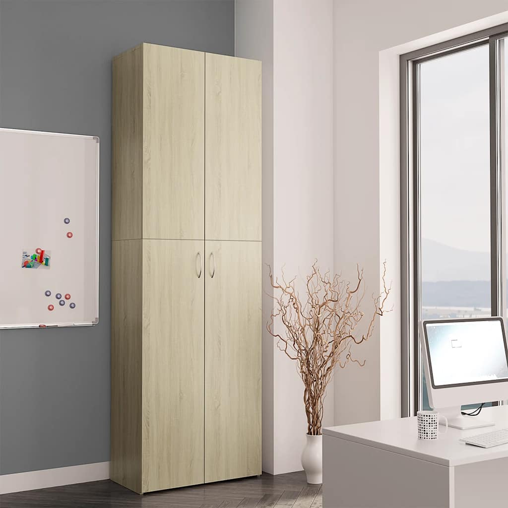 Office Cabinet | Sonoma oak | Engineered wood | 190 cm height