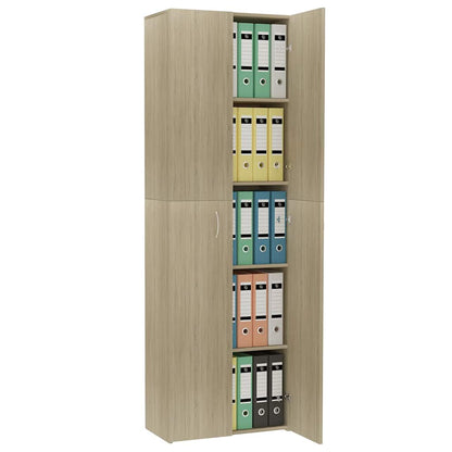 Office Cabinet | Sonoma oak | Engineered wood | 190 cm height