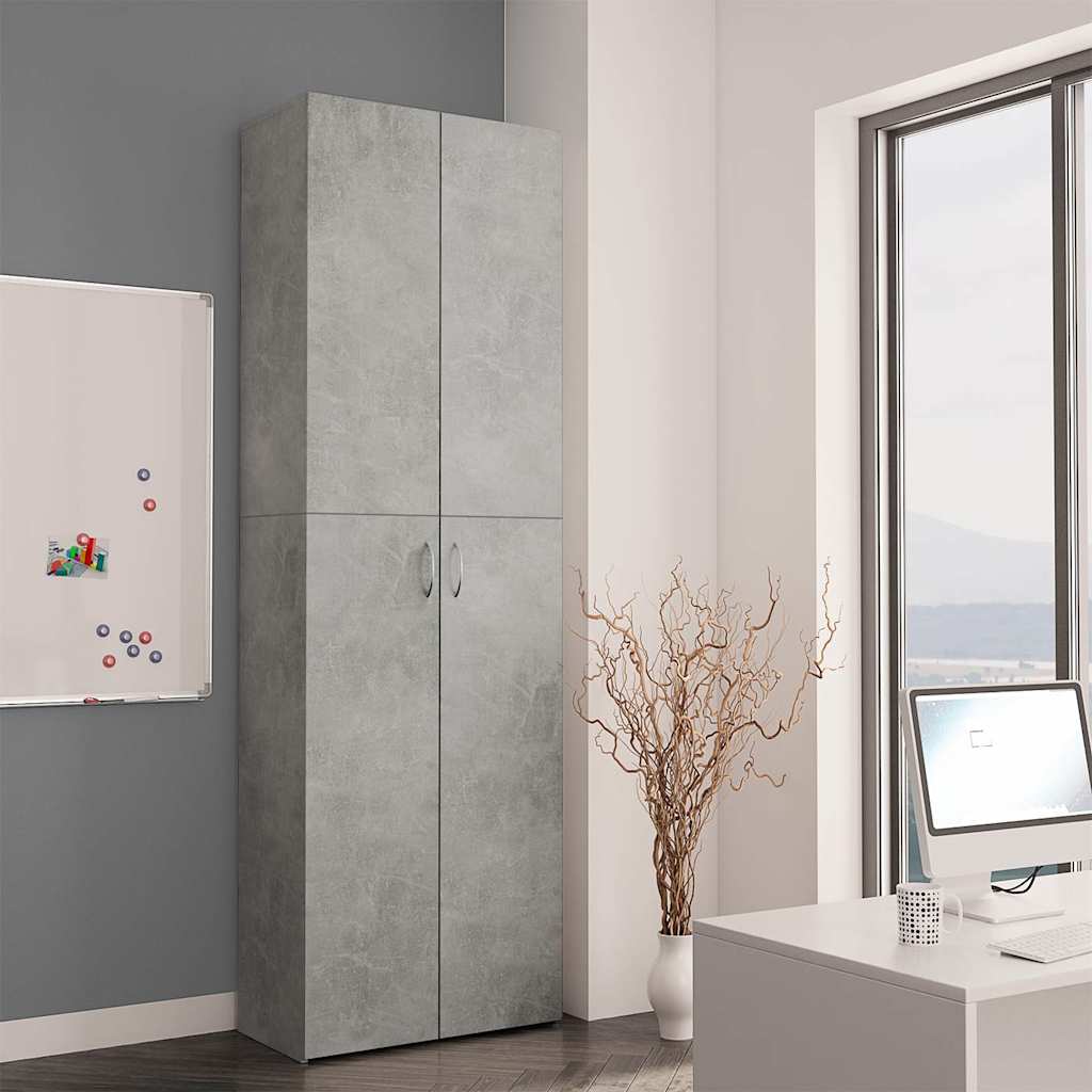 Office Cabinet | Concrete grey | Engineered wood | Tall storage