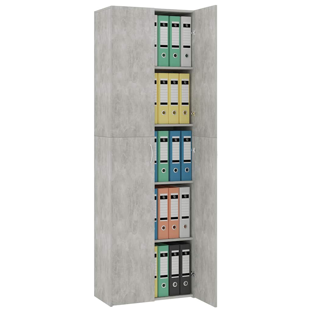 Office Cabinet | Concrete grey | Engineered wood | Tall storage