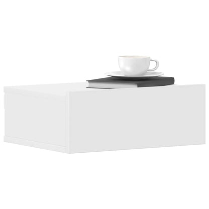 Floating Nightstand White 40x30x15cm Engineered Wood