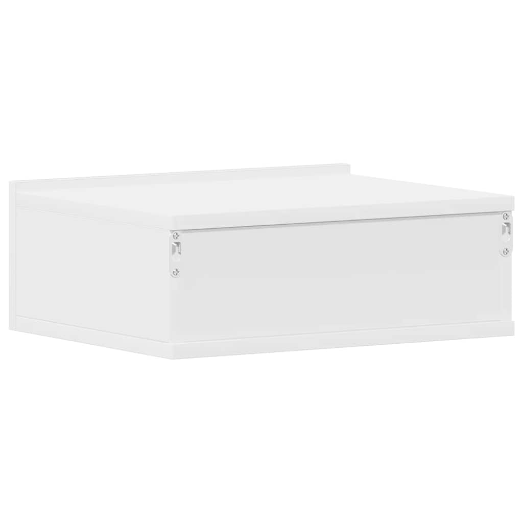 Floating Nightstand White 40x30x15cm Engineered Wood