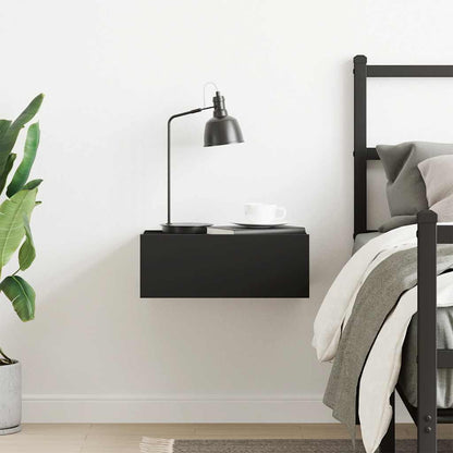 Floating Nightstand Black 40x30x15 cm Engineered Wood