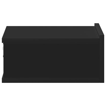 Floating Nightstand | Set of 2 | Black | Engineered wood | Compact