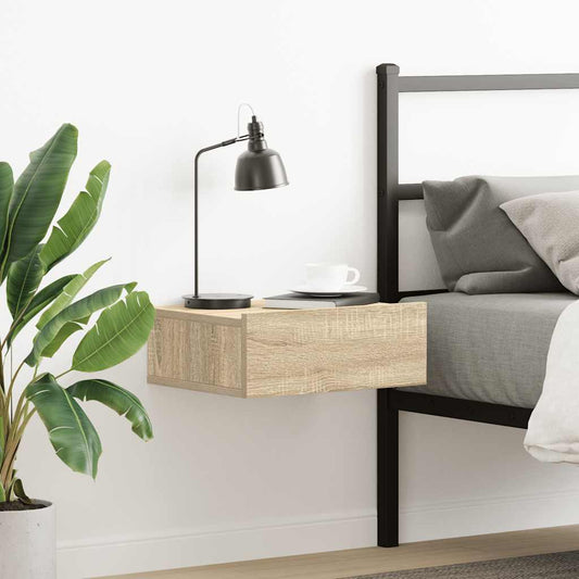 800312 vidaXL Floating Nightstand Sonoma Oak 40x30x15 cm Engineered Wood