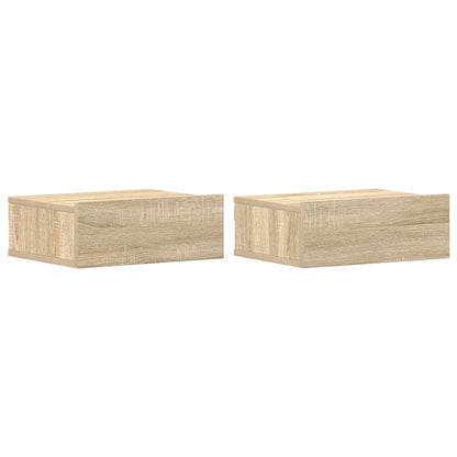 Floating Nightstands 2 pcs Sonoma Oak 40x30x15 cm Engineered Wood