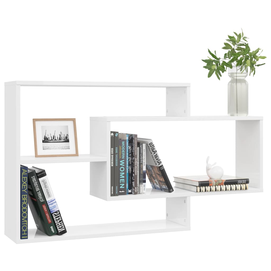 Wall Shelf | Glossy white | Engineered wood | Medium | Wall-mounted