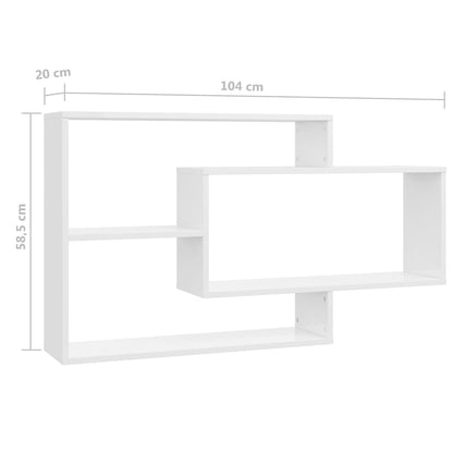 Wall Shelf | Glossy white | Engineered wood | Medium | Wall-mounted