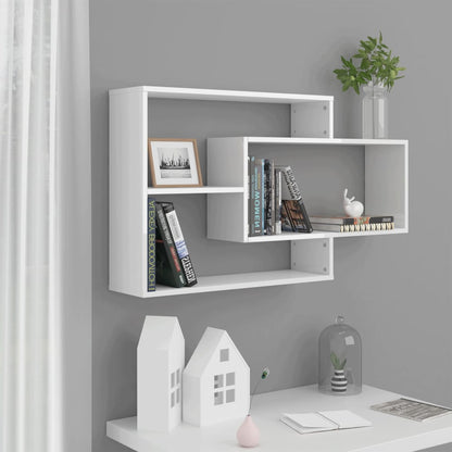Wall Shelf | Glossy white | Engineered wood | Medium | Wall-mounted