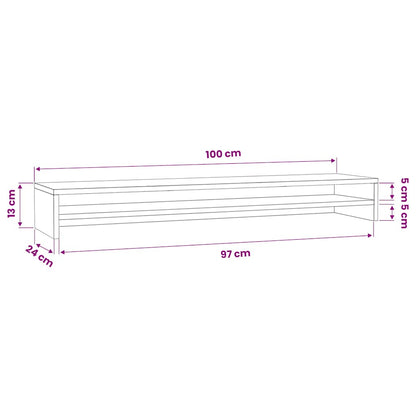Monitor Stand White 100x24x13 cm Engineered Wood