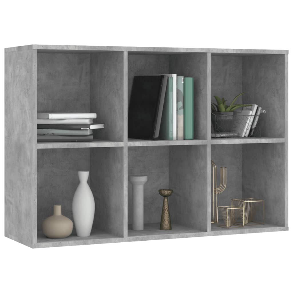 800346 vidaXL Book Cabinet/Sideboard Concrete Grey 66x30x98 cm Engineered Wood