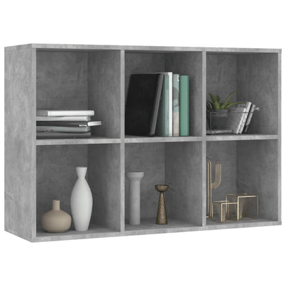 800346 vidaXL Book Cabinet/Sideboard Concrete Grey 66x30x98 cm Engineered Wood
