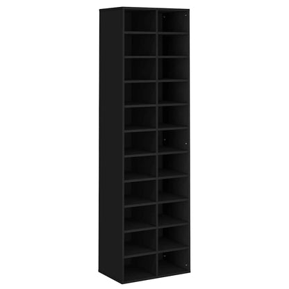 Shoe Cabinet Black 21.3"x13.4"x72" Engineered Wood
