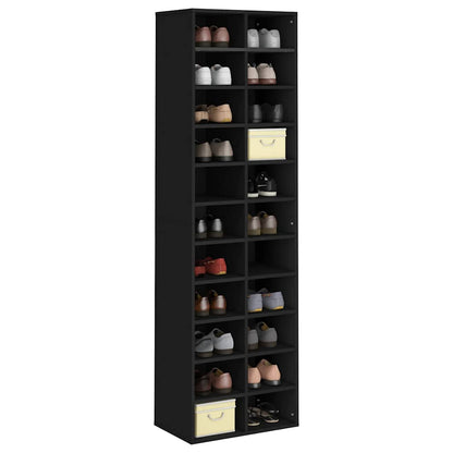 Shoe Cabinet Black 21.3"x13.4"x72" Engineered Wood