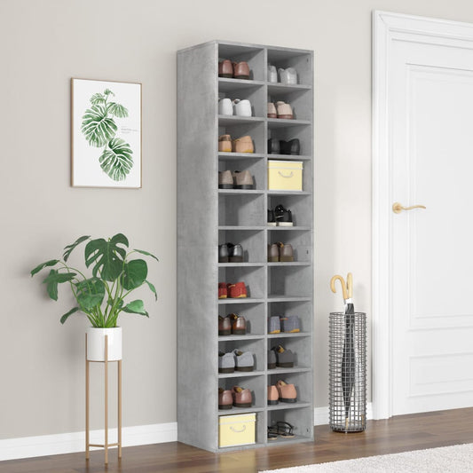 Shoe Cabinet | Concrete grey | Engineered wood | Tall | Shoe Cabinet