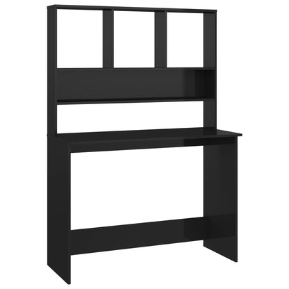Desk | High gloss black | Engineered wood | 110x45x157 cm | Desk