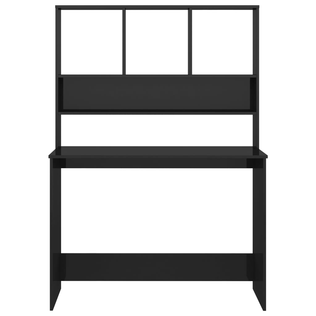 Desk | High gloss black | Engineered wood | 110x45x157 cm | Desk