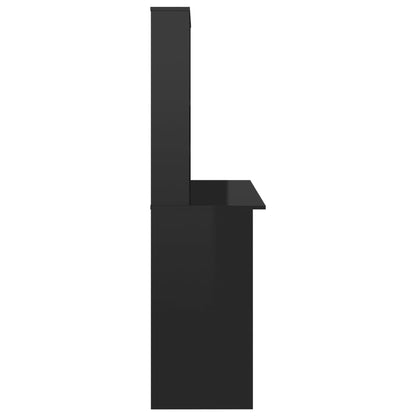 Desk | High gloss black | Engineered wood | 110x45x157 cm | Desk