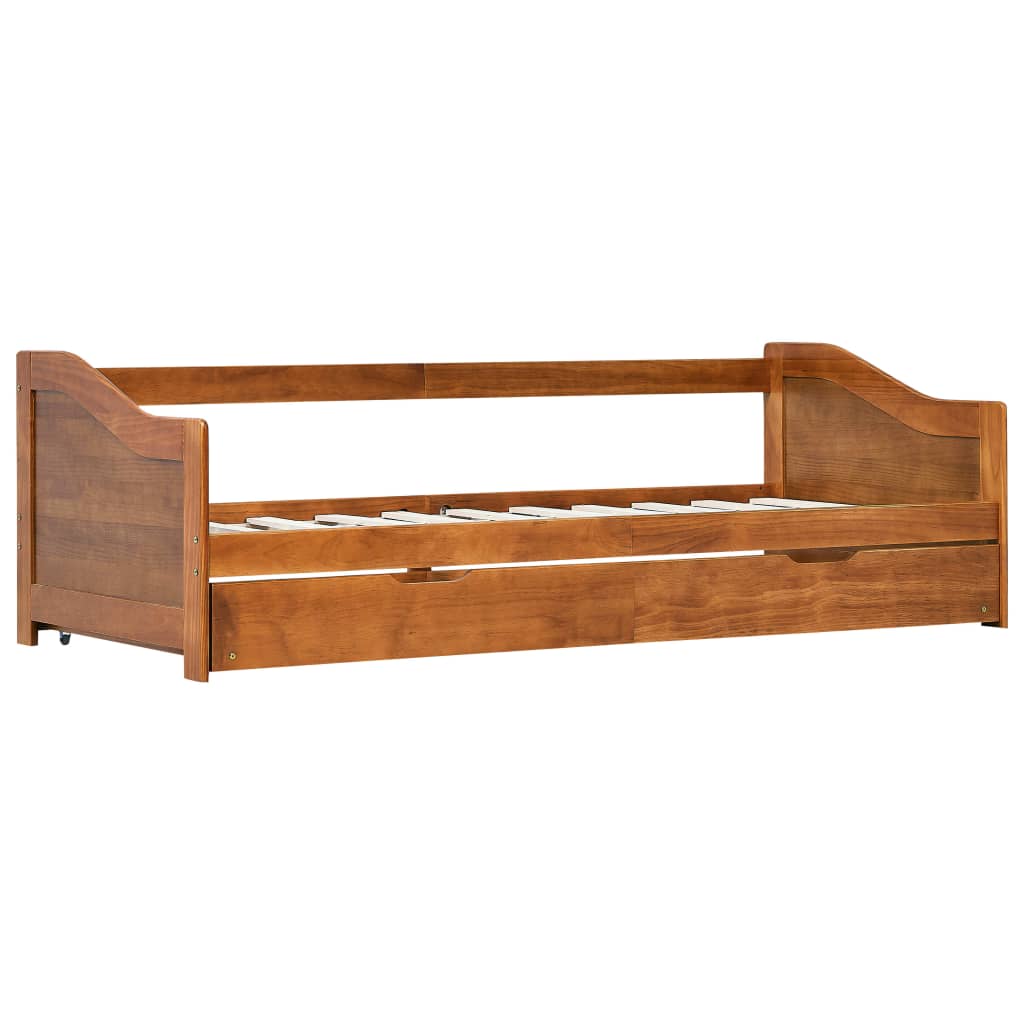 Pull-out Sofa Bed Frame without Mattress Honey Brown 90x200 cm