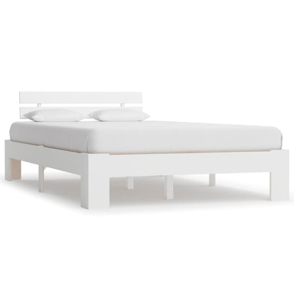Bed Frame | White | Solid pine wood | Double | Durable | Bed Frame