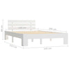 Bed Frame without Mattress White 140x200cm Solid Wood Pine