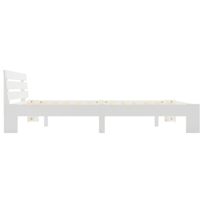 Bed Frame | White | Solid pine wood and Plywood | Double | Durable