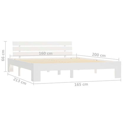 Bed Frame | White | Solid pine wood and Plywood | Double | Durable