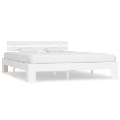 Bed Frame | White | Solid pine wood, Plywood | 180x200 cm Super King