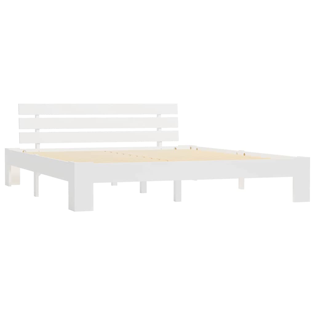 Bed Frame | White | Solid pine wood, Plywood | 180x200 cm Super King