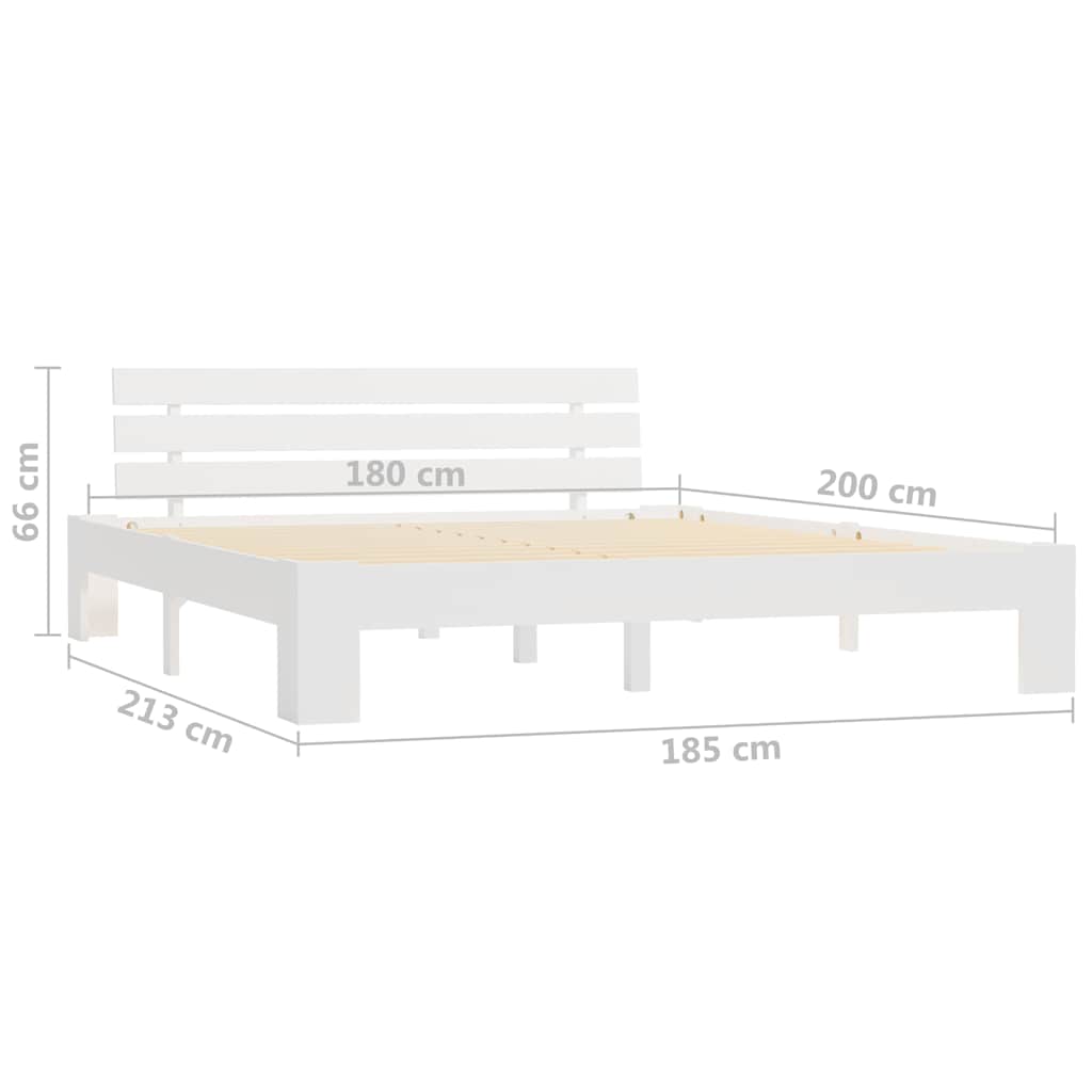 Bed Frame | White | Solid pine wood, Plywood | 180x200 cm Super King