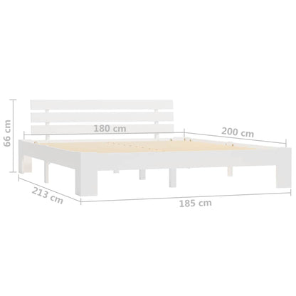 Bed Frame | White | Solid pine wood, Plywood | 180x200 cm Super King