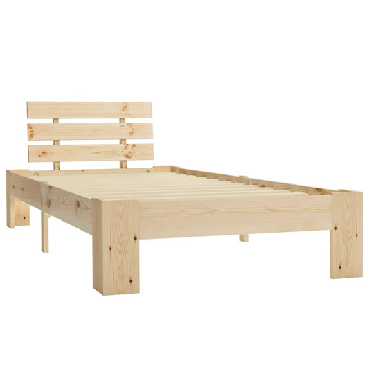 Bed Frame without Mattress Solid Pine Wood 100x200 cm